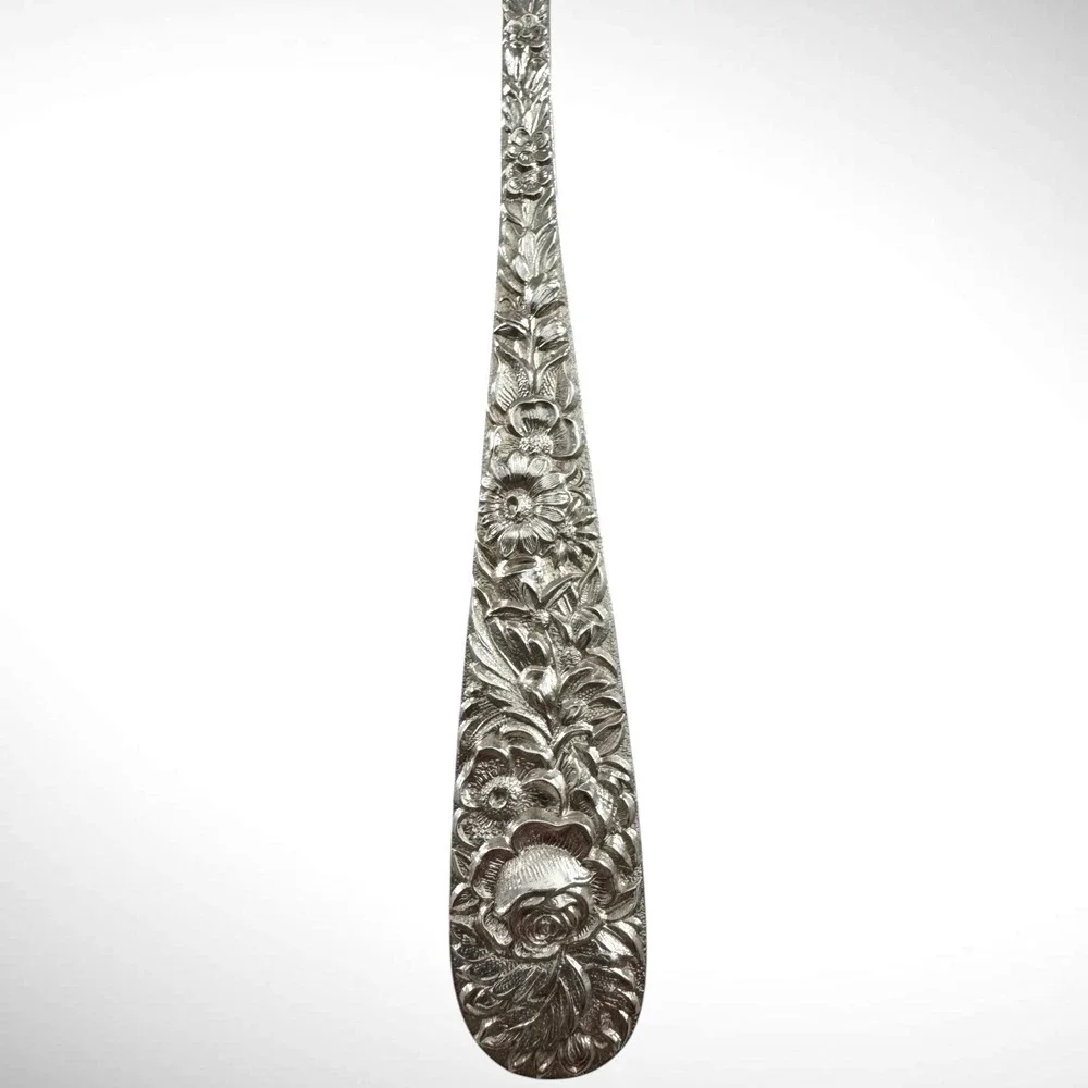 Kirk Repoussé Sterling Oval Dessert Soup Spoon S Kirk & Son Vintage 7⅛